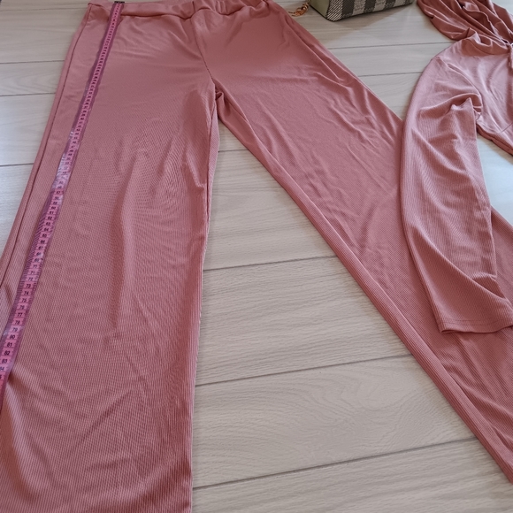 Plus Size Casual Solid Color Plus Size Pit Vest Jacket Pants Three-Piece Set - Picture 6 of 16